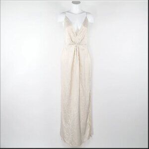 Misguided Cream Floor Length Evening Gown